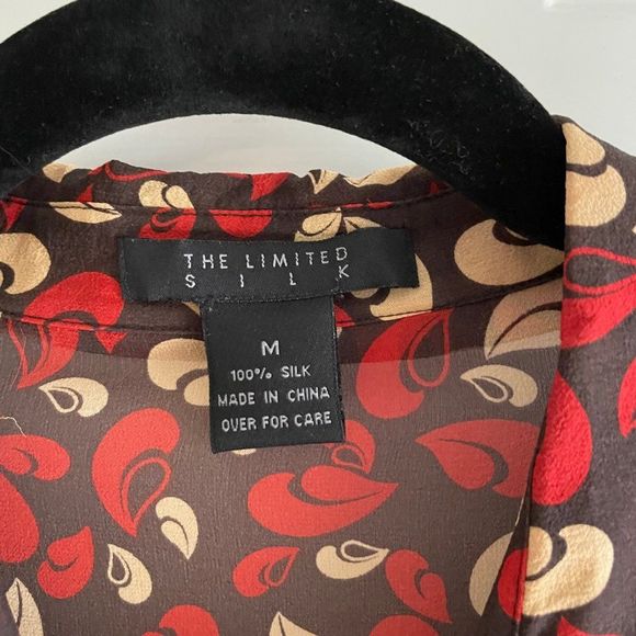 Vintage Limited Silk Blouse Sz M Semi Sheer Retro Y2K Mod - Picture 4 of 10